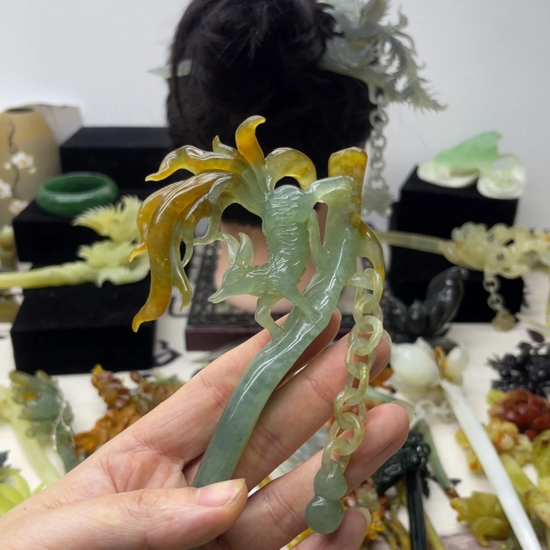 【闪购商品】蛇纹石玉未镶嵌发饰L****.