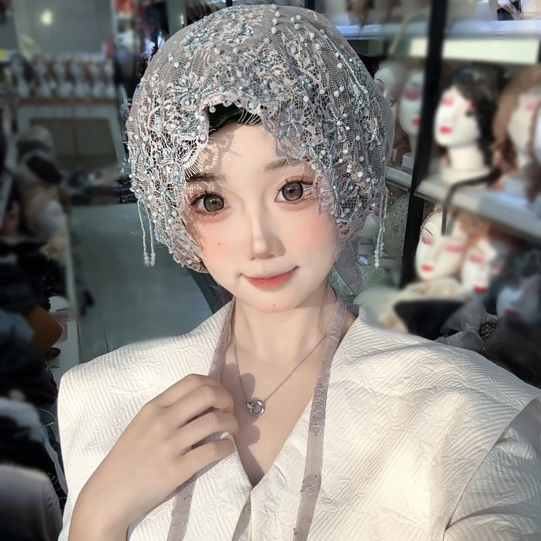 新款·简约流苏睫毛款飘带帽子网红时尚百搭女士复古古风新娘气质