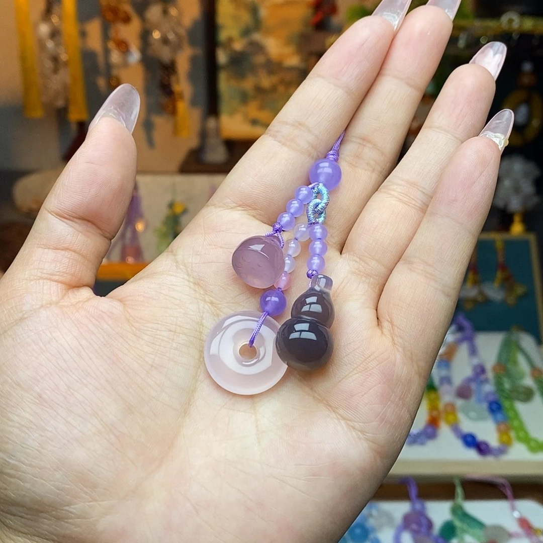玛瑙/玉髓车挂未镶嵌挂件
