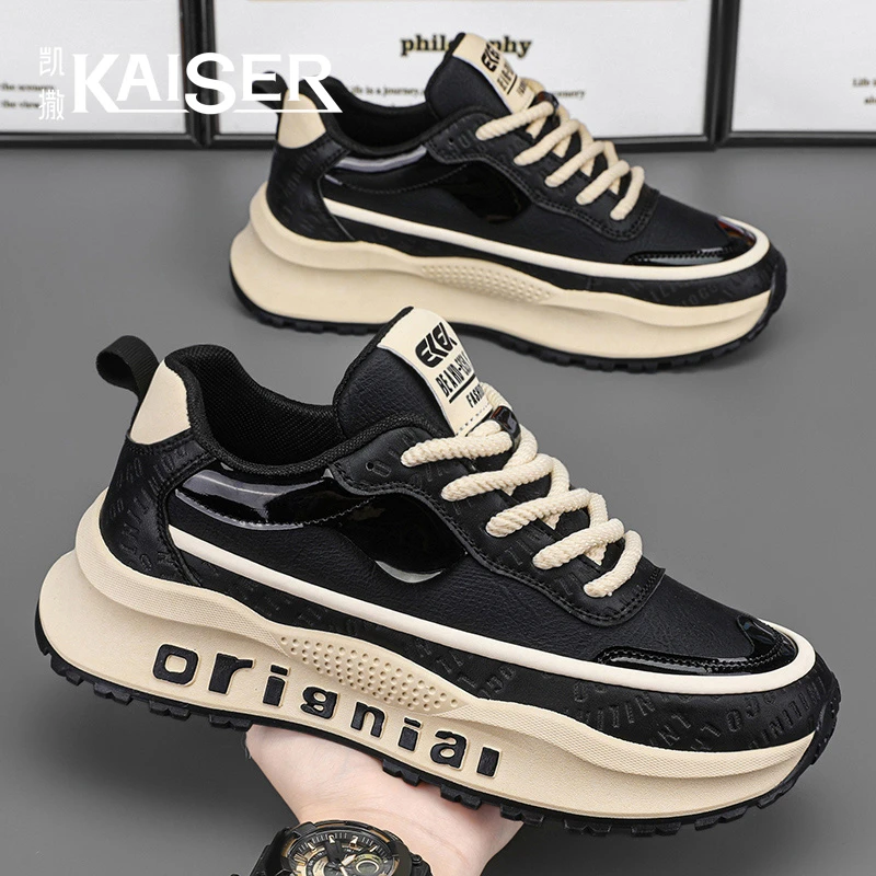 KAISER/凯撒男鞋秋季新款增高厚底防滑休闲老爹鞋男士百搭运动鞋