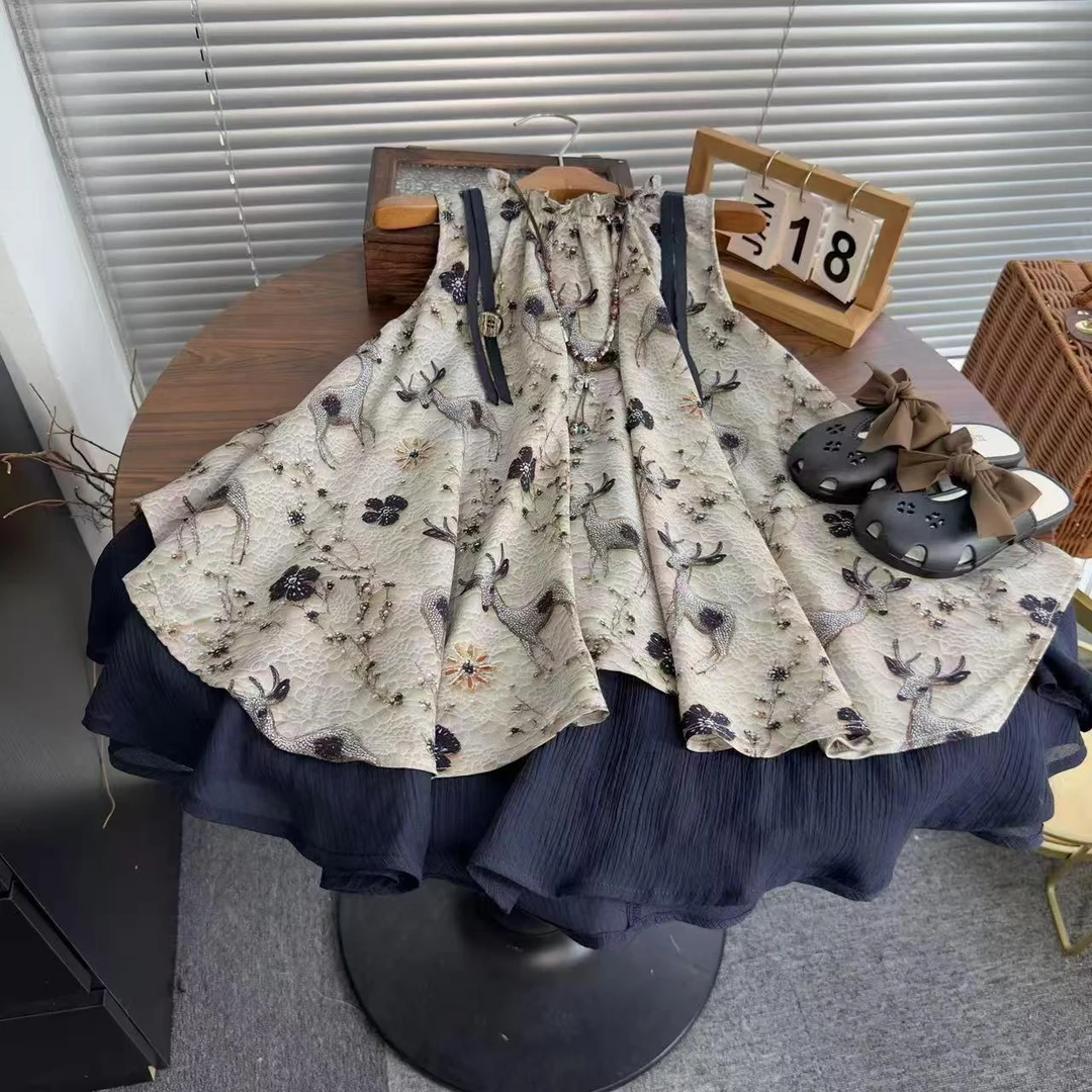 女童夏季森系连衣裙儿童韩版背心裙