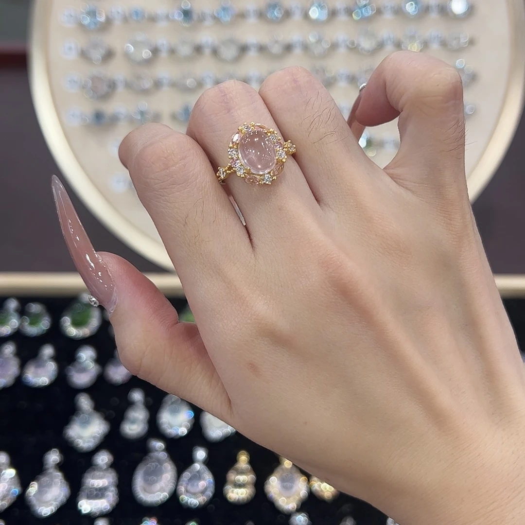 银S925镶嵌戒指芙蓉石