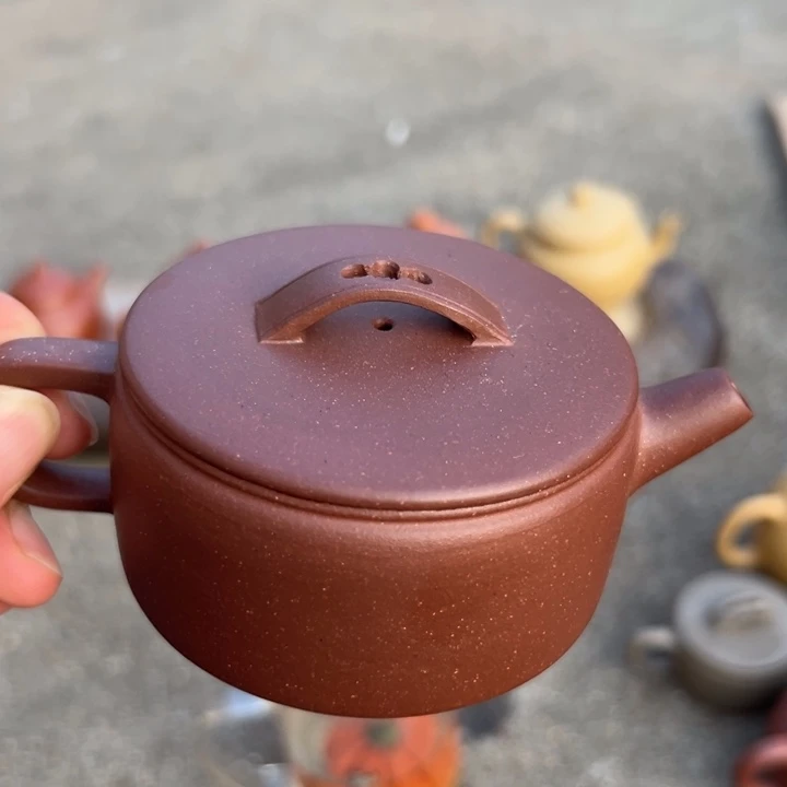 紫砂茶壶紫泥汉瓦150cc
