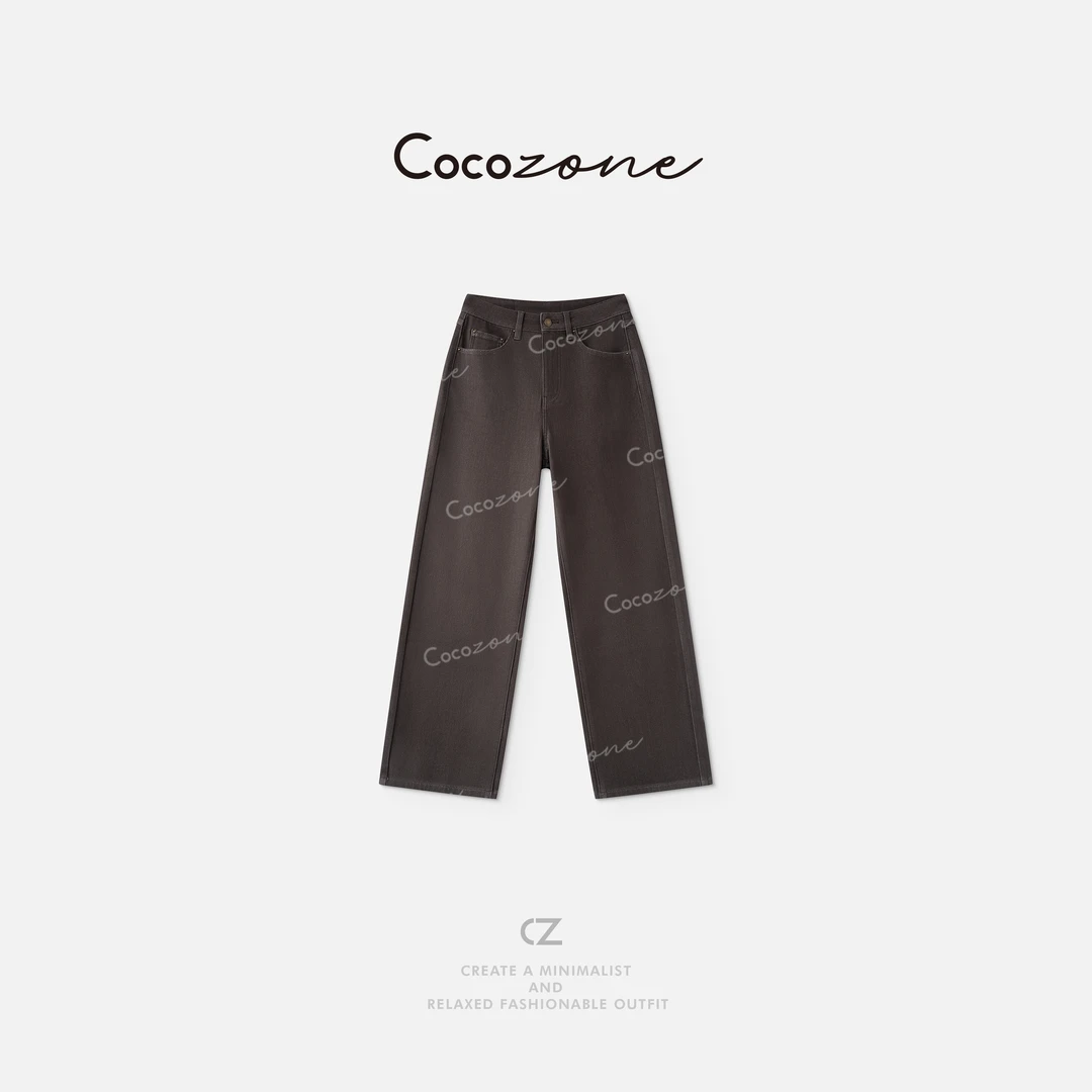 COCO ZONE 刘一一 后双口袋复古显瘦遮肉直筒牛仔短裤CD2A0881