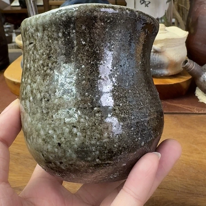 山***夫原田圭二备前烧引出黑汤吞福利一口价