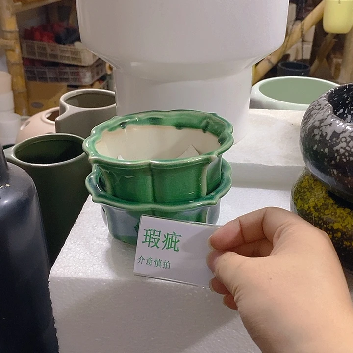 摆件多肉瑕疵盆有孔