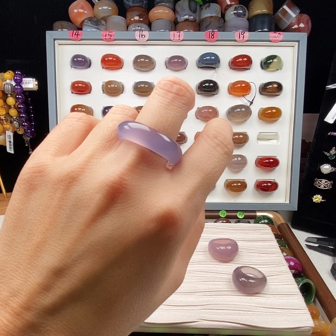 糖***淼玛瑙/玉髓合金戒指