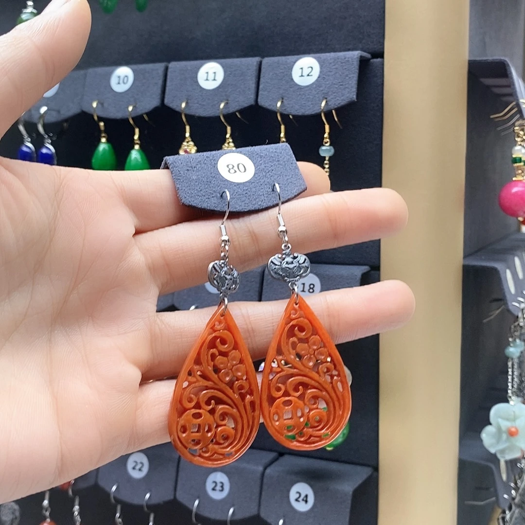 翡翠未镶嵌耳饰耳饰