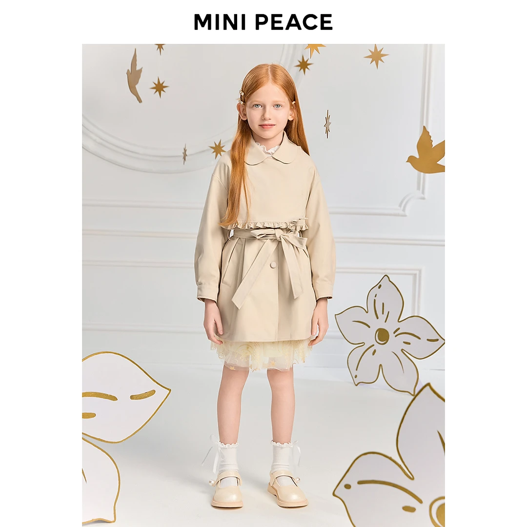 【专柜同款】MINIPEACE太平鸟童装女童风衣高级感学院风儿童外套