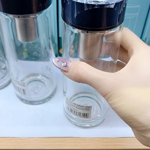 万象品牌玻璃杯幽**草U264，蓝色，390