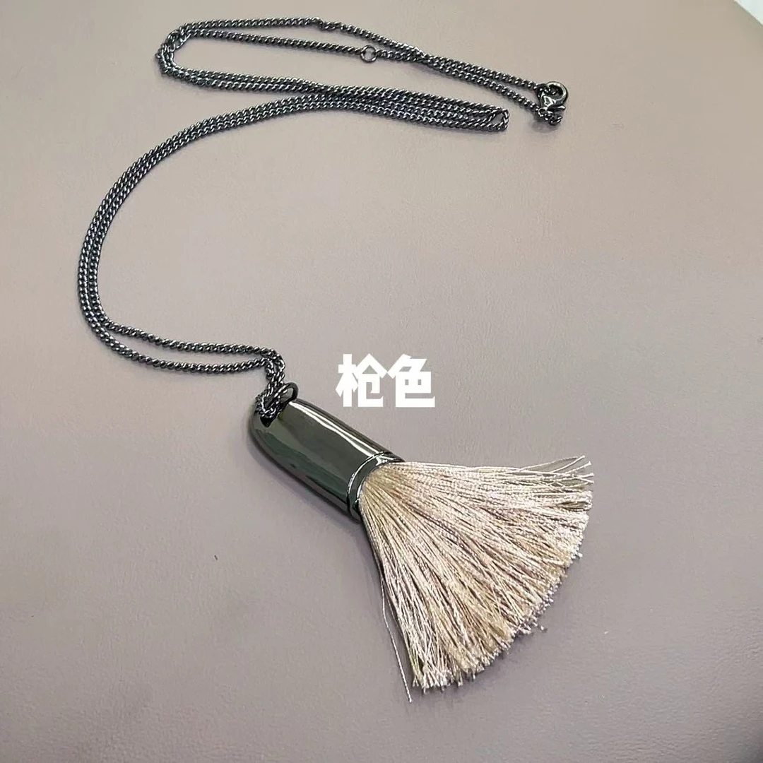 铜棉绳项链 鑫燃KIKI 小众高级感轻奢毛刷流苏项链 250330 KIKI