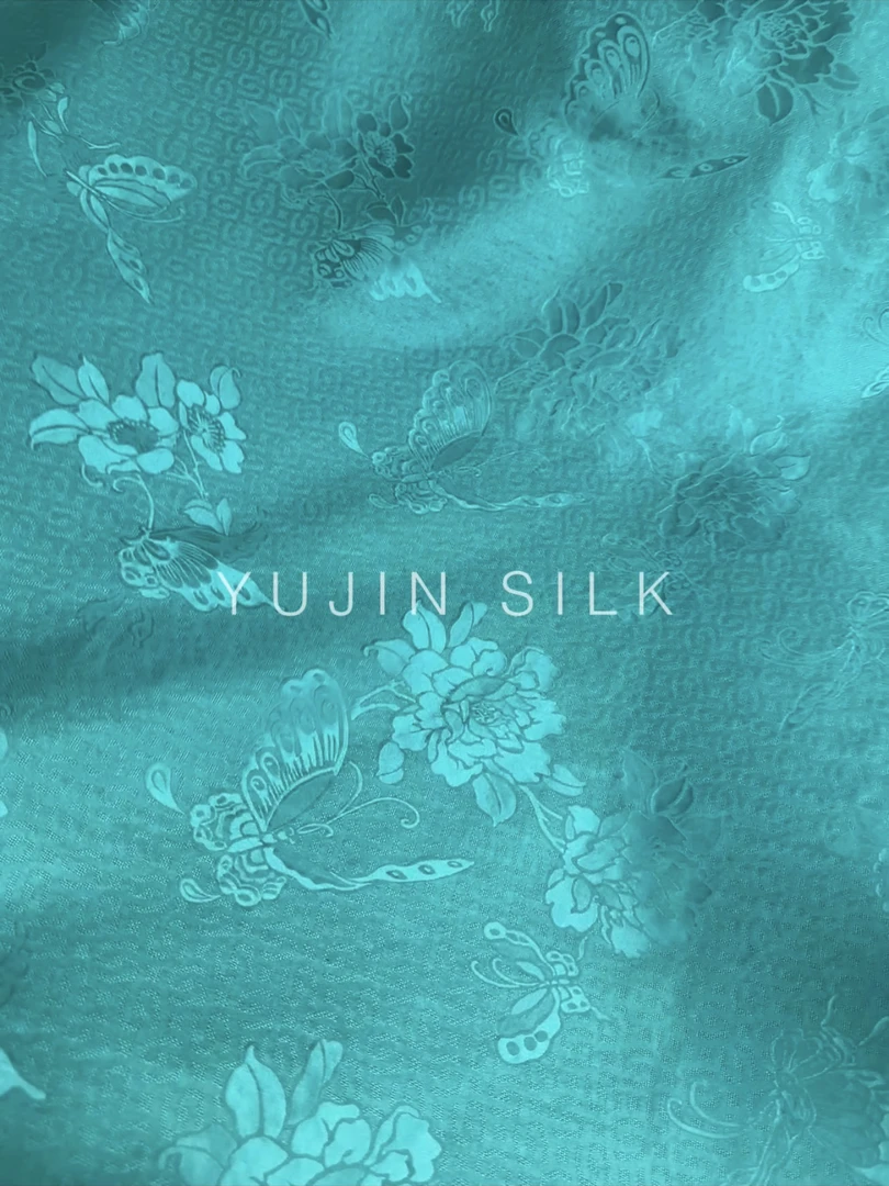 「蒂芙尼蓝」YUJIN SILK绫罗红云纱114幅宽 旗袍连衣裙面