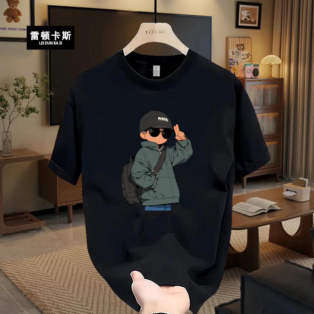 雷顿卡斯美式痞帅重磅纯棉短袖T恤青年男女款夏季ins潮牌圆领上衣
