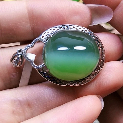 和田玉戒指银S925镶嵌