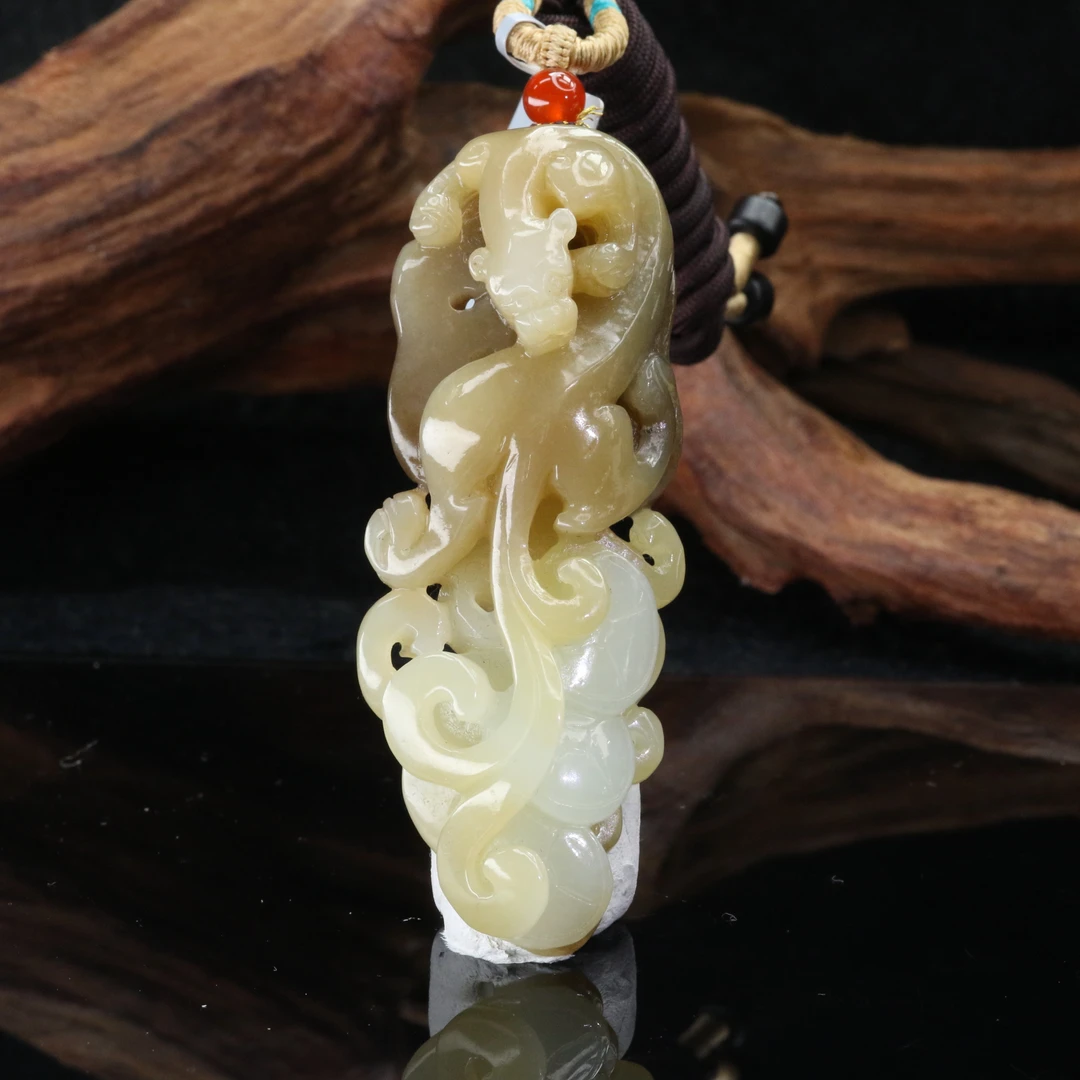 61和田玉且末糖手把件/300505北京中保拍卖