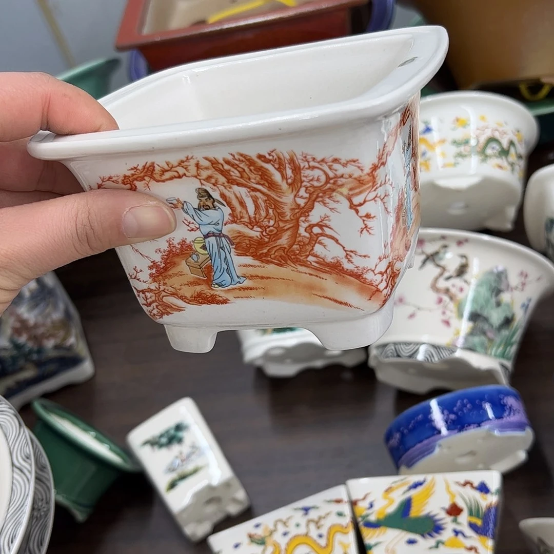 紫砂花盆164号瑕疵13/9cm黑点