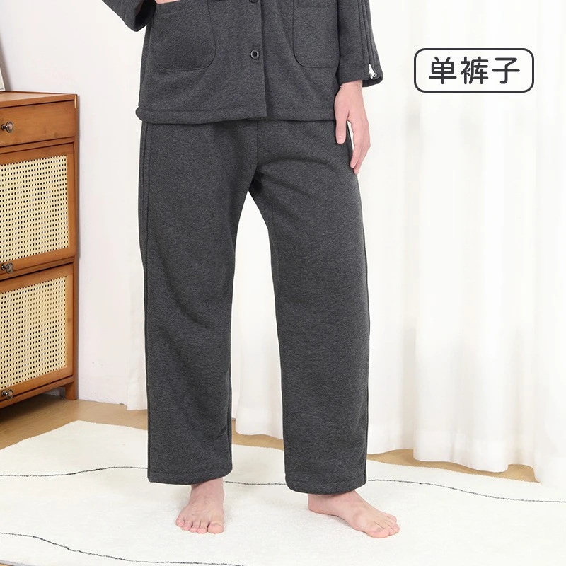 双侧拉链棉裤男羊羔绒骨折裤加绒膝盖置换保暖裤加厚术后理疗裤冬