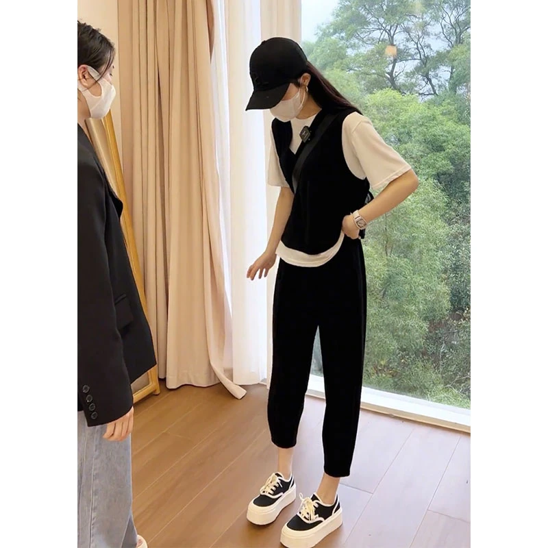 2025夏季新款女装穿搭一整套女休闲时尚减龄微胖显瘦气质三件套装