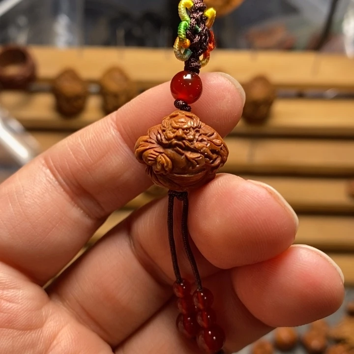 C***⁶桃核手工雕刻钟馗单颗