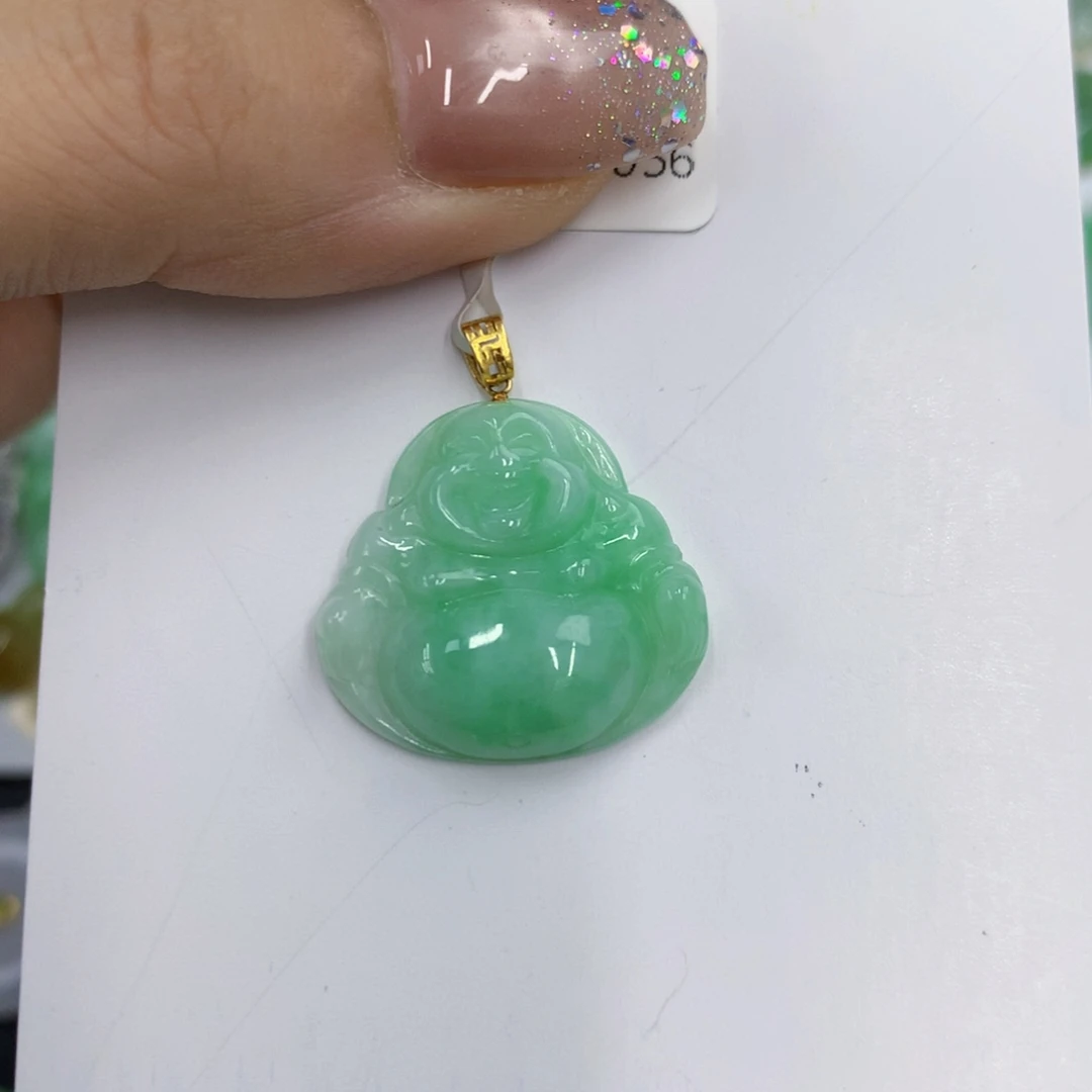 颈饰18K金镶嵌翡翠翡翠