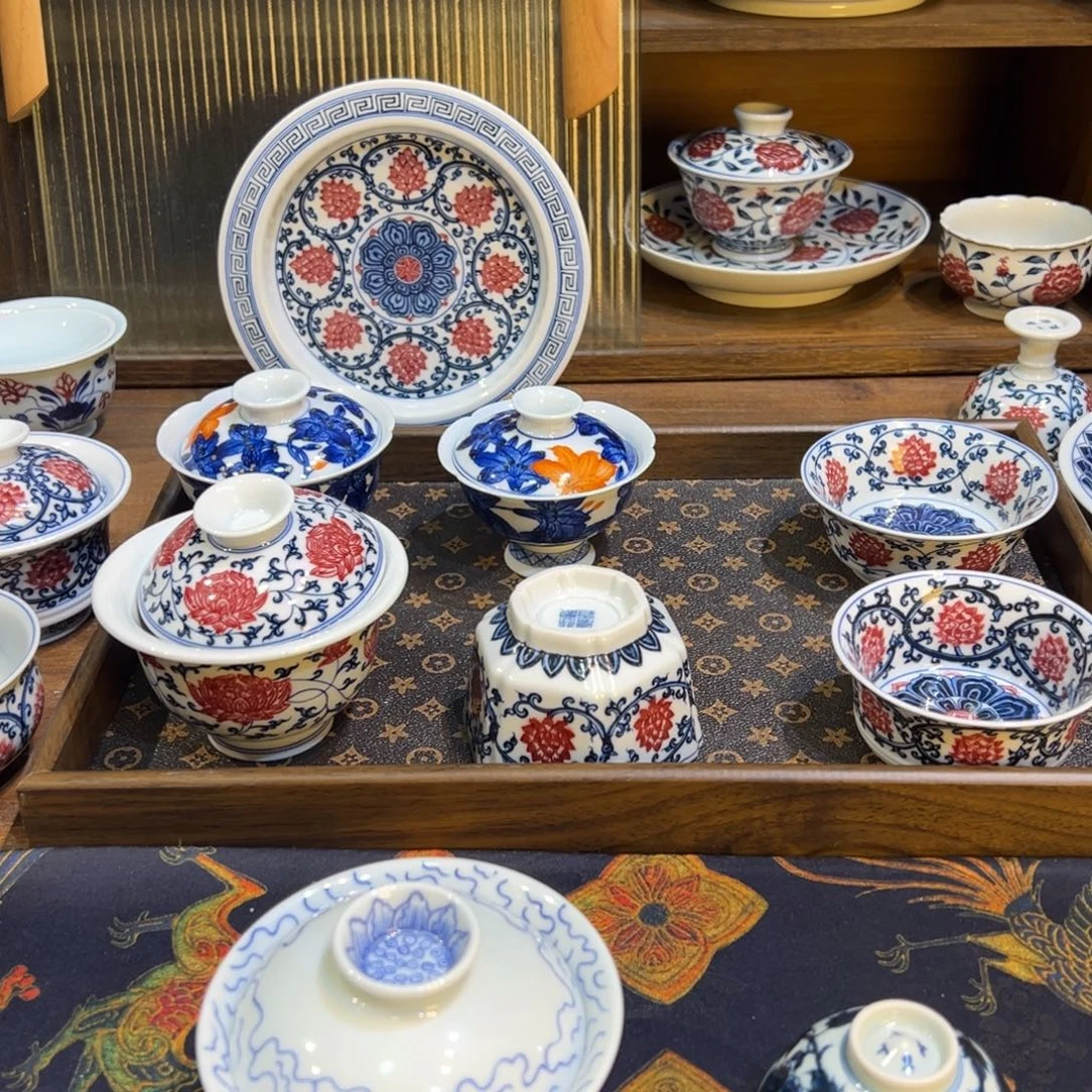 陶瓷摆件景德镇陶瓷茶器百宝箱