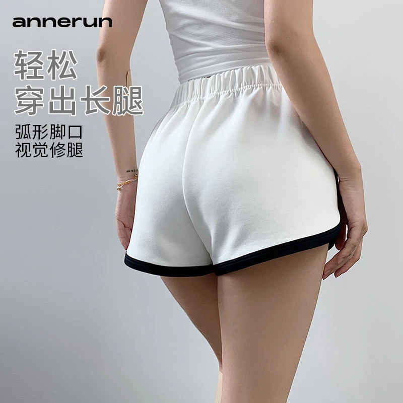 annerun拼色休闲运动速干防走光短裤女宽松短裤女款女士爆款新款
