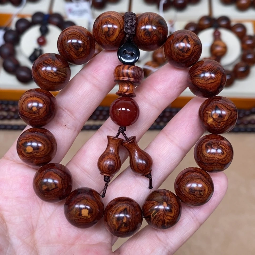 黄花梨/降香黄檀手串/手链双面猫眼纹