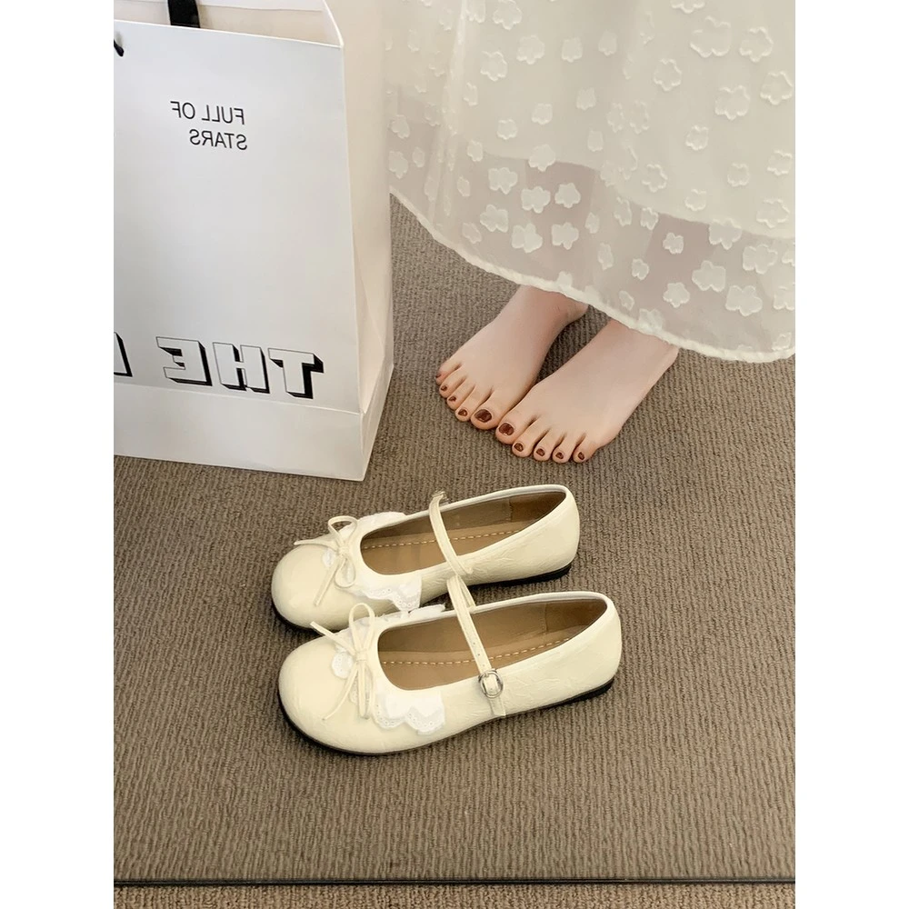 法式银色单鞋女2025新款夏季配裙子玛丽珍小皮鞋晚晚鞋浅口豆豆鞋