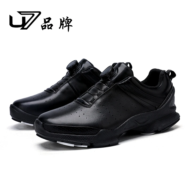 U7品牌男鞋 好鞋相伴 2025年新款时尚百搭旋转扣真皮厚底运动鞋