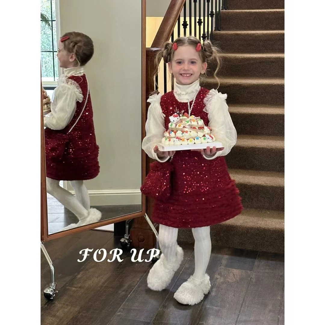 [FOR UP]法式亮片木耳纱边公主马甲裙244-FU-69875多色