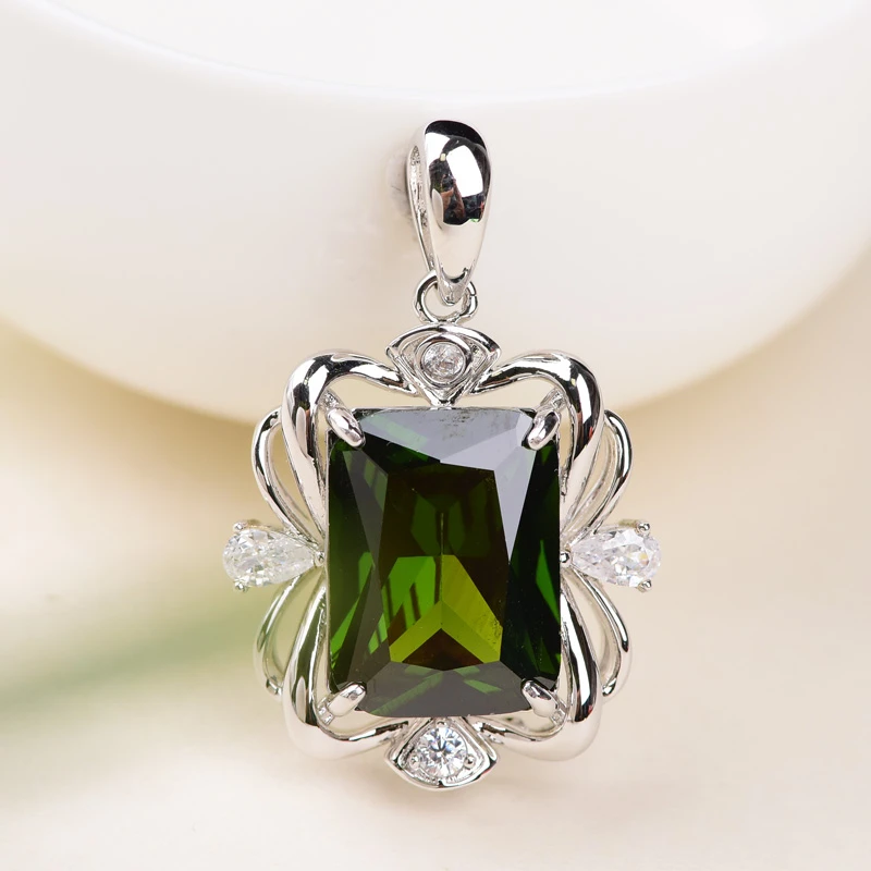 925银草绿色吊坠P0009