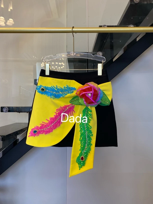 Dada设计款新款重工个性款休闲时尚百搭洋气高腰西服半裙C11990