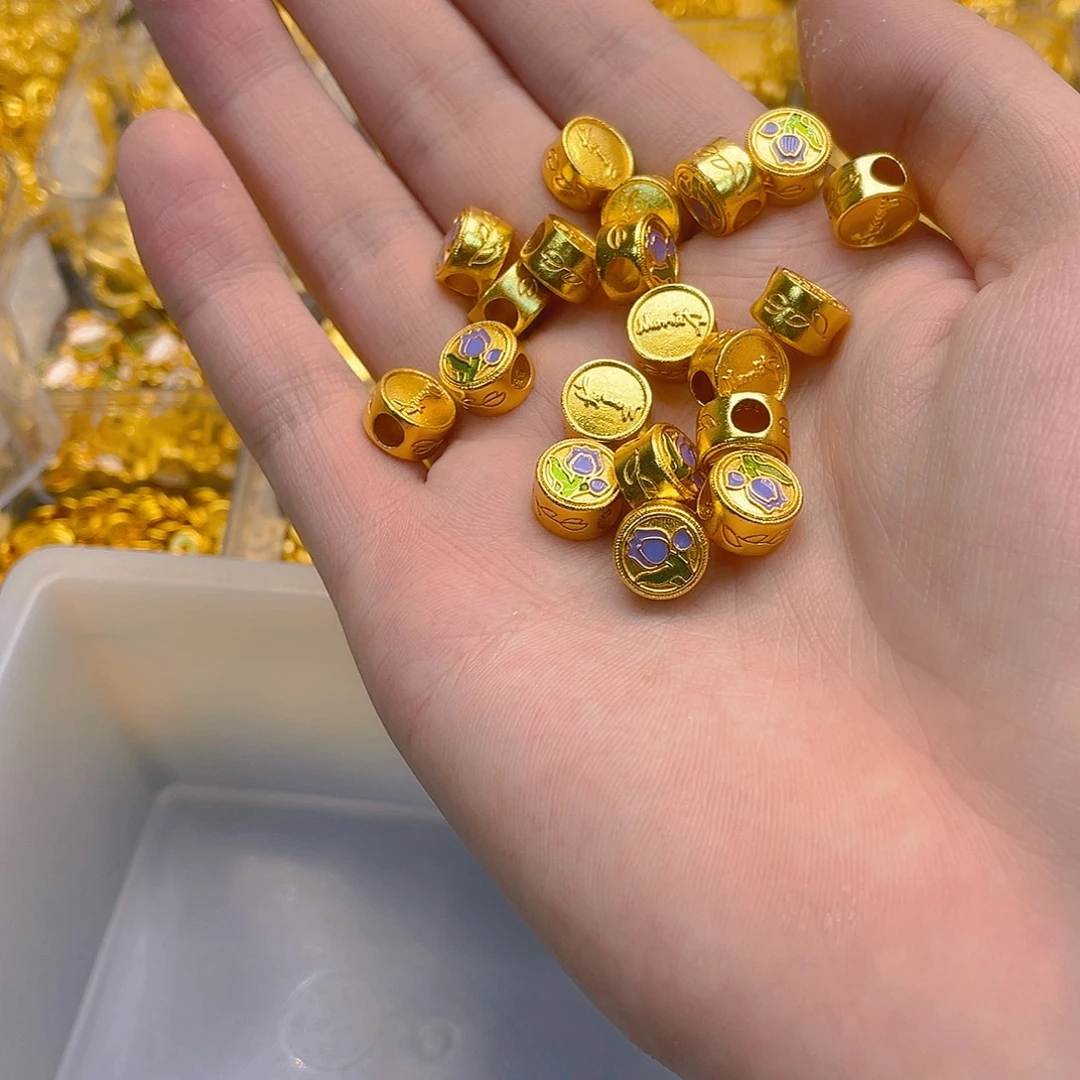 锆石铜合金莫奈珠子2个