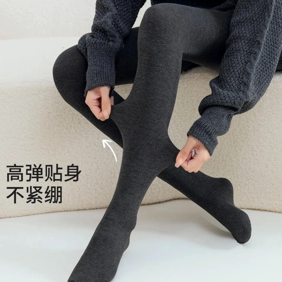 1001竖条纹加绒打底裤