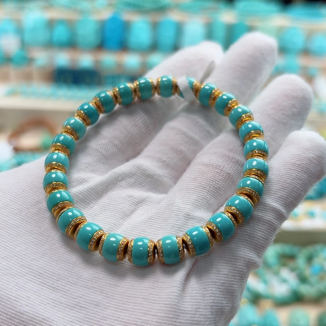 绿松石18K金镶嵌珠宝奇石