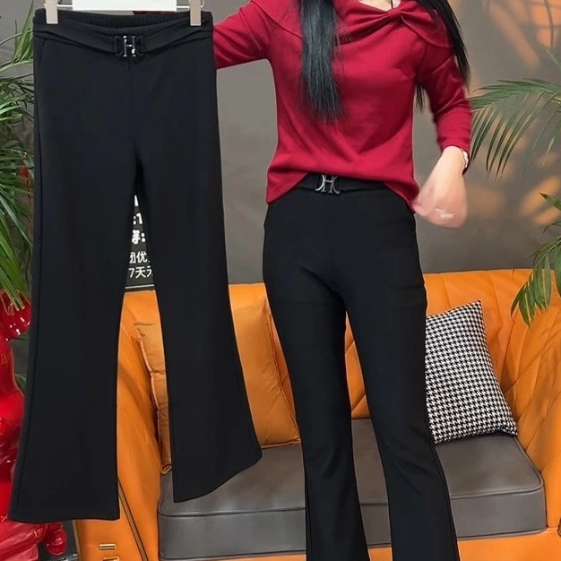 5905时尚微喇女神裤