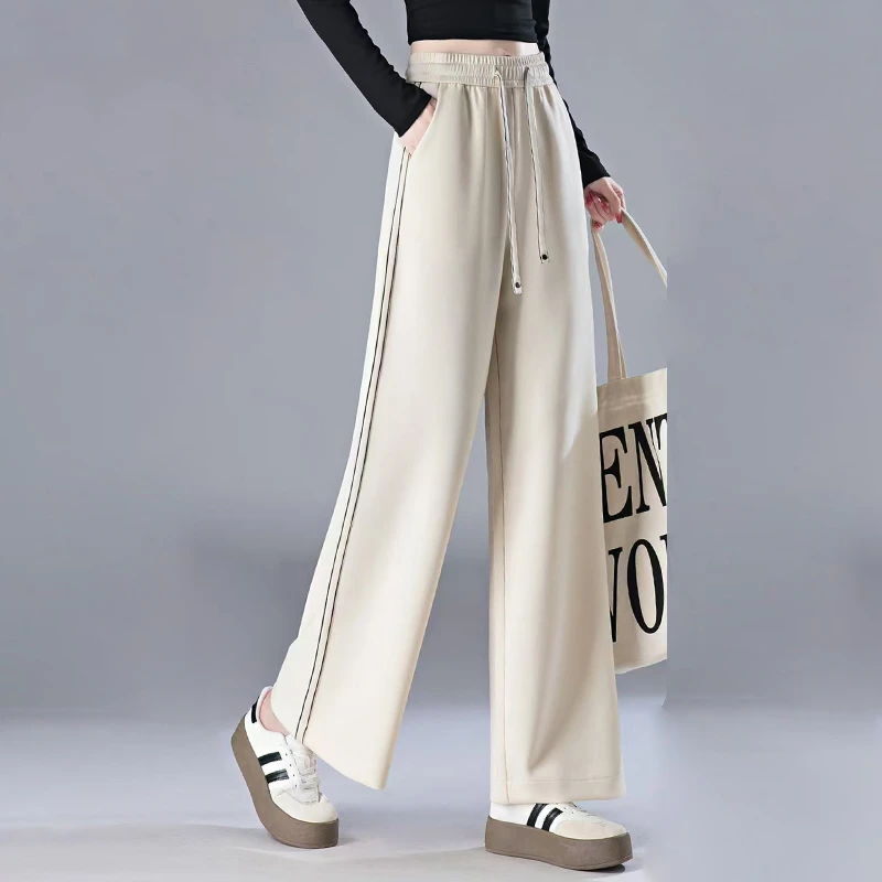 潮流休闲裤显瘦春秋垂感高腰夏季薄款长裤宽松阔腿裤女裤新款春季