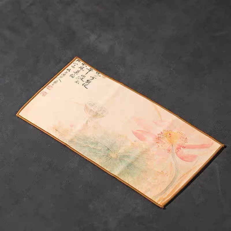 中式禅意吸水茶巾茶席茶垫布茶道配件茶具桌垫茶桌布艺两条混装