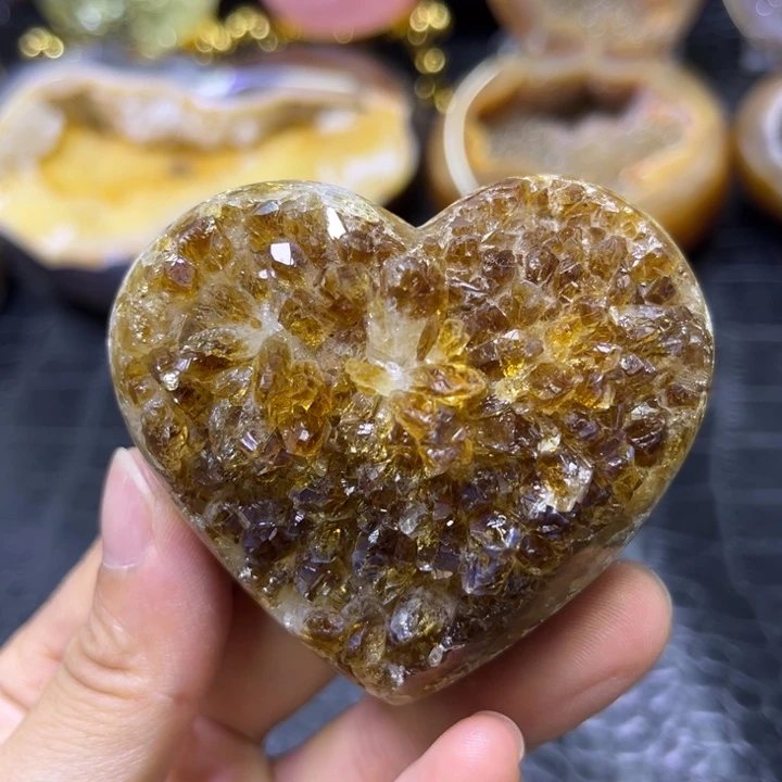 未镶嵌发饰水晶黄晶爱心