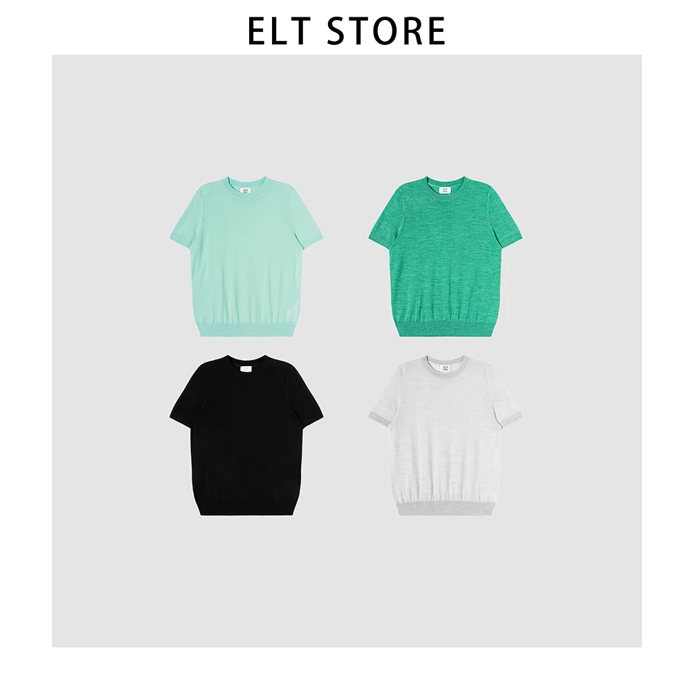 【杨柳T】羊毛圆领拼接短袖1498