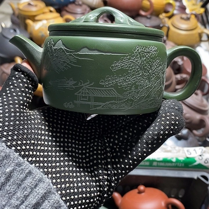 紫砂茶壶把裂微瑕