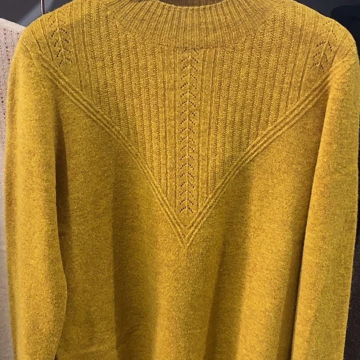 纯羊毛黄半高一线873