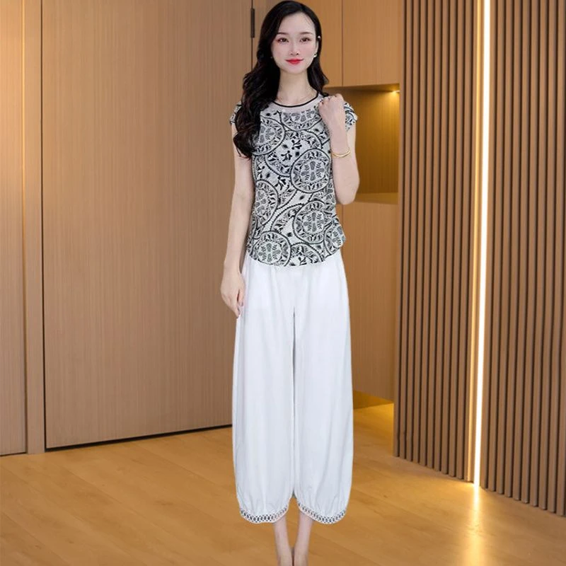 职业贵夫人套装女夏2025新款杭州高端超火40减龄流行穿搭