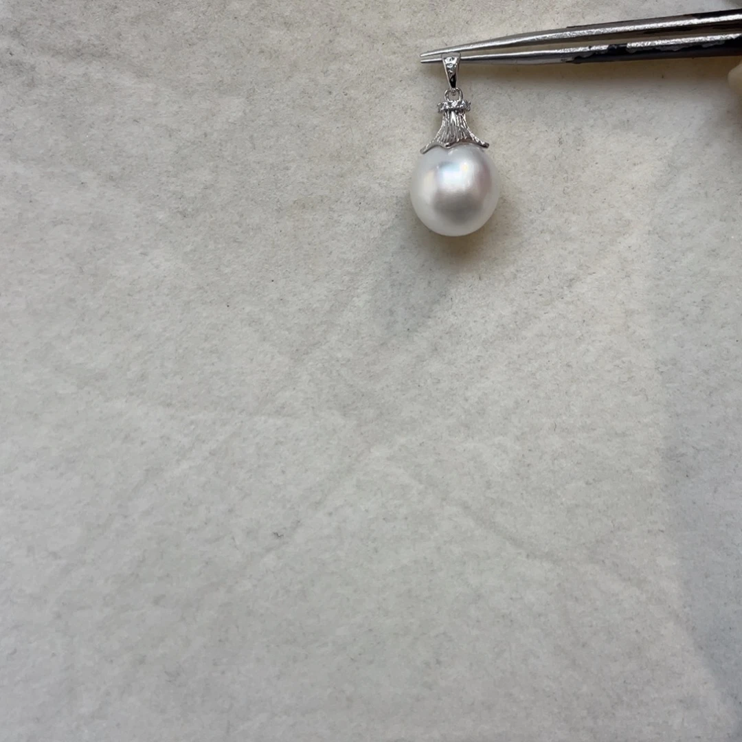 海水珍珠银S925镶嵌吊坠(不含链)