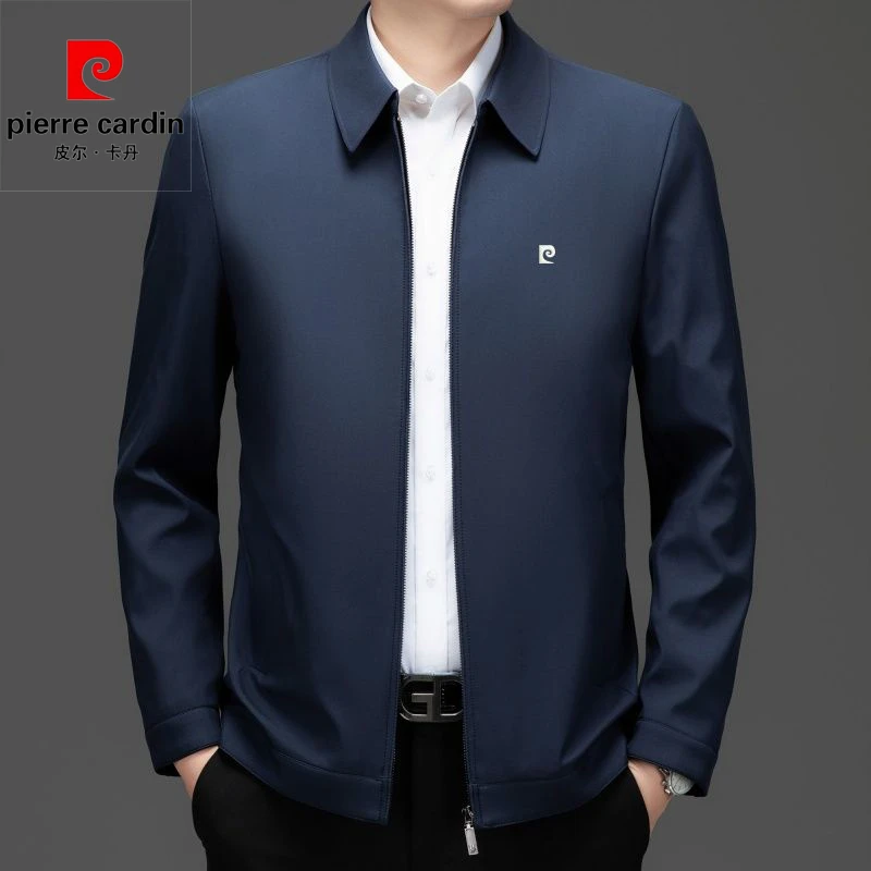 皮尔卡丹正品高档行政农村入冬夹克男装男士春秋外套新款爸爸夹克