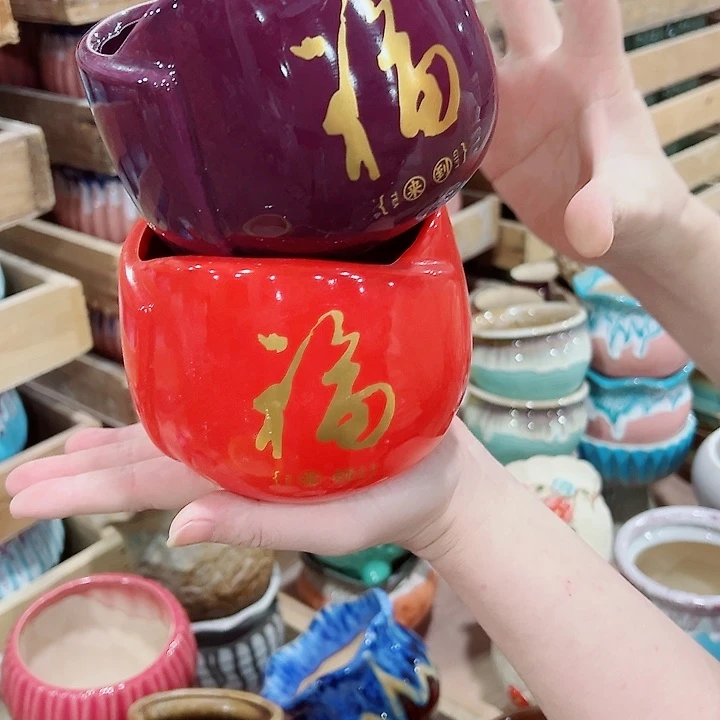 有孔，凑单福利满10元发货陶瓷多肉花盆！