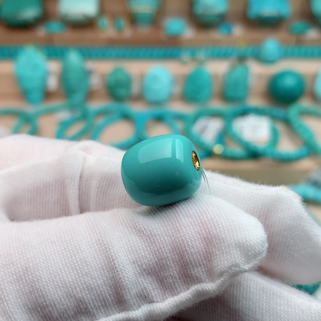 未镶嵌绿松石珠宝奇石13.5mm