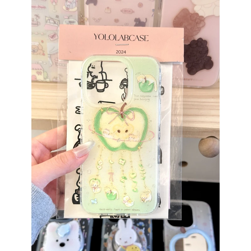 YOLO LAB青猫咪风铃适用于iPhone16promax手机壳新款15pro双层创