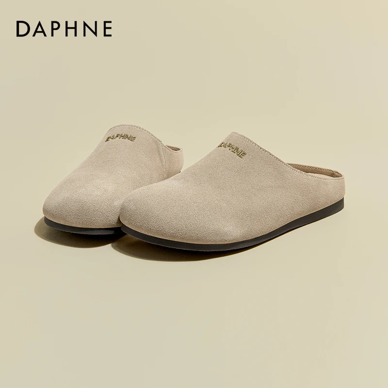 达芙妮欧若风勃肯半拖鞋女2025春新款包头透气半拖鞋懒人外穿单鞋