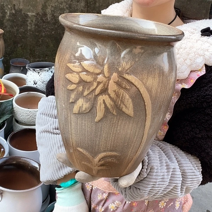 紫砂花盆正品口20高25